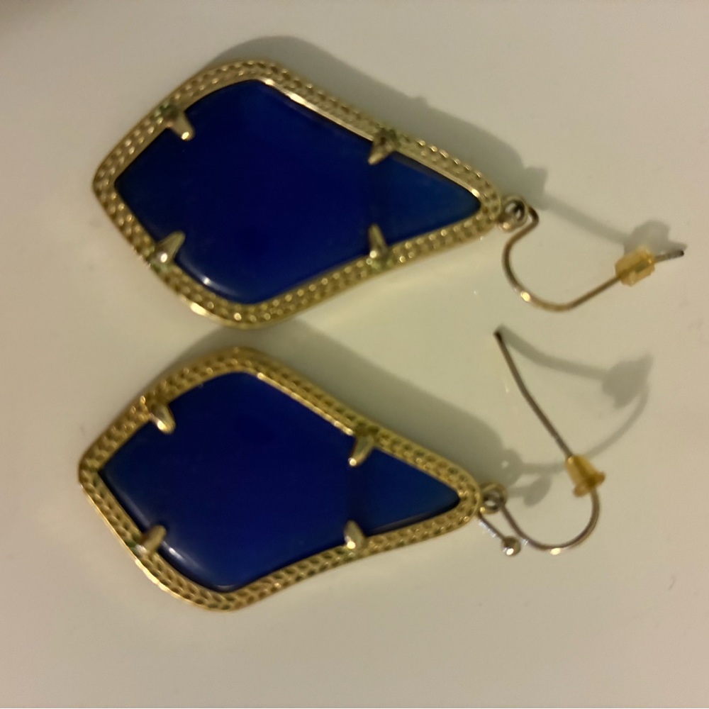 Kendra Scott Blue and Gold teardrop Earrings